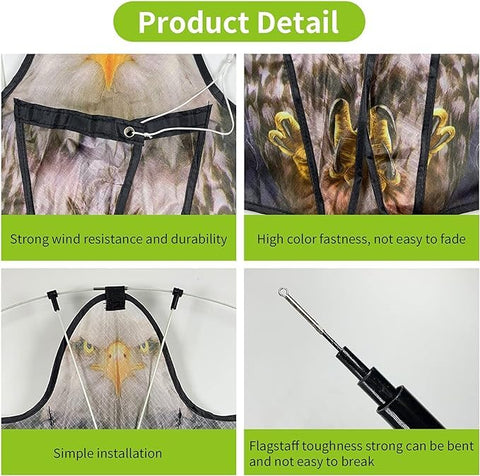 Flyonte Bird Hawk kite with patterns deters birds