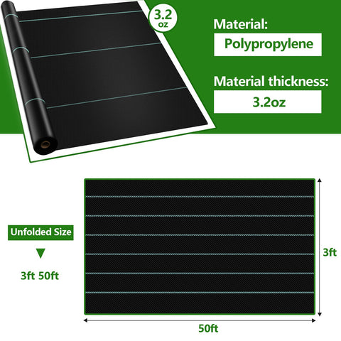 Flysogan heavy-duty landscape fabric rolled out on soil supports robust weed suppression