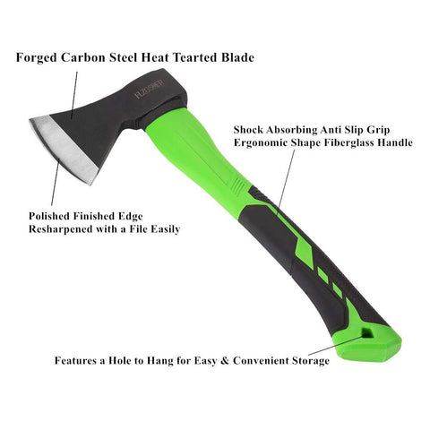 FLZOSPER camping hatchet with ergonomic grip for comfortable kindling prep