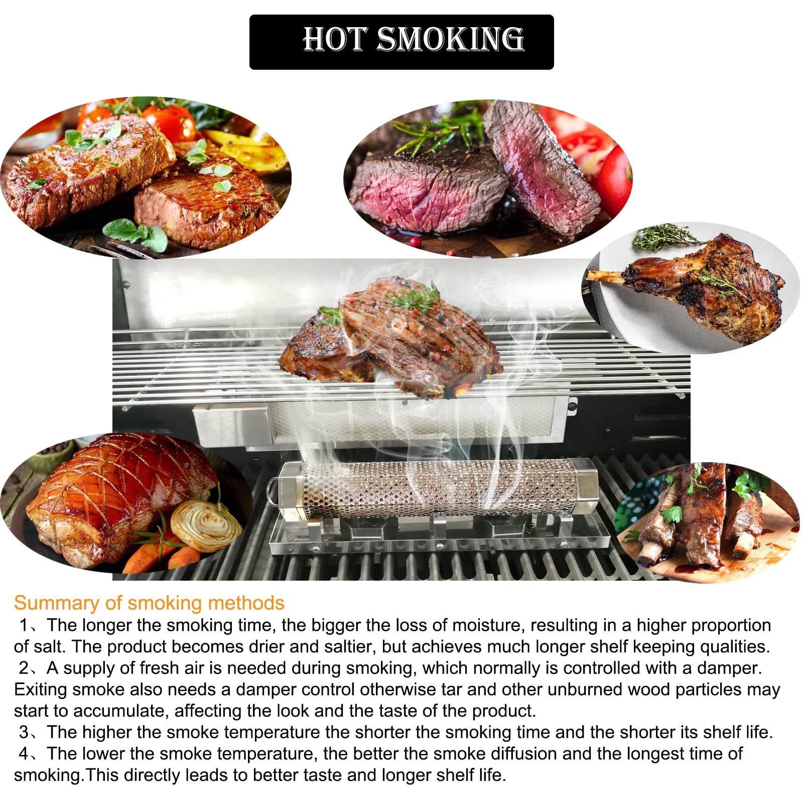 FMOON pellet smoker tube on grill platform enables clean setup
