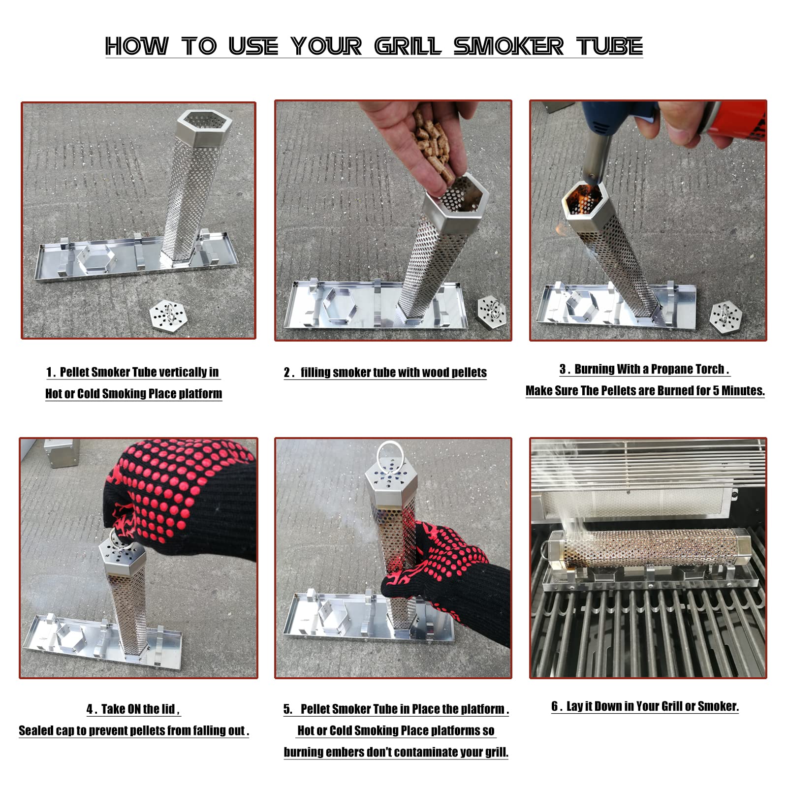 FMOON vertical-use smoker tube stabilizes placement and steady smoke