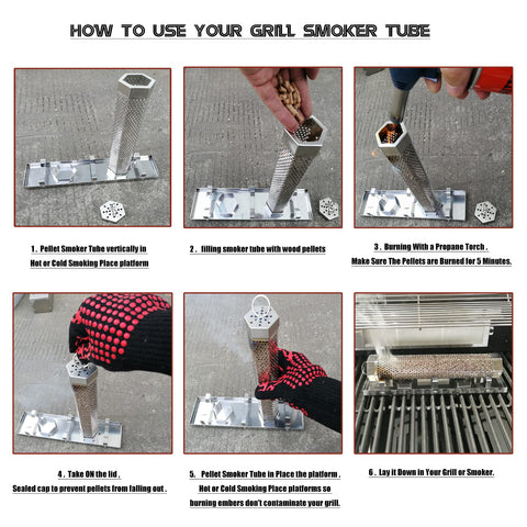 FMOON vertical-use smoker tube stabilizes placement and steady smoke