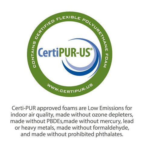 Foamma CertiPUR-US certified foam with low VOC for indoor air quality.