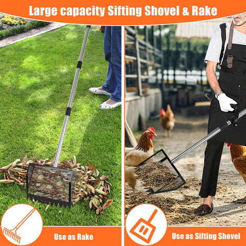 Foandbevi adjustable pole demonstrates reach for tall coops and steady control.