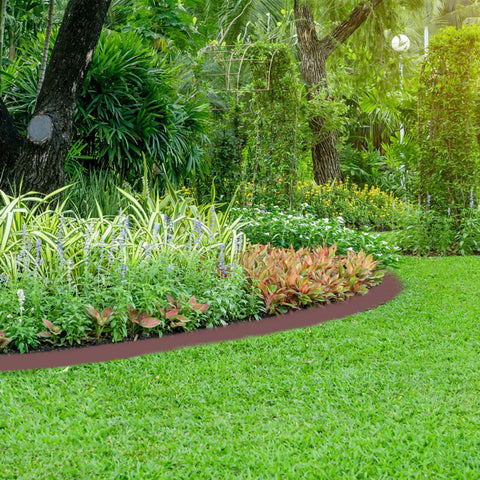 Focefec Brown Garden Edging complements yard aesthetics with a natural look.