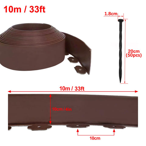 Focefec Garden Edging with 50 spikes secures edge control.