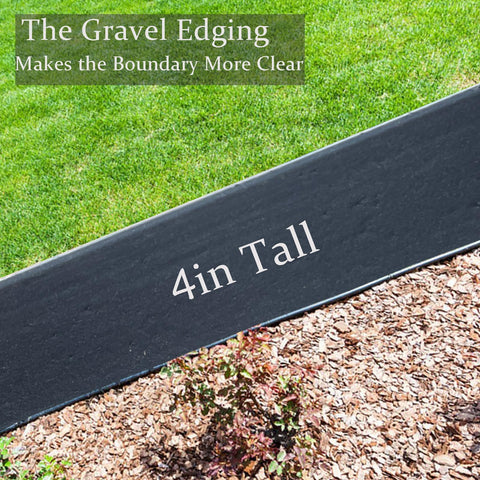 Focefec Landscape Edging kit with 50 spikes secured to define a long border.