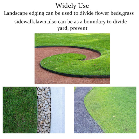 Focefec edging applied around a flower bed, illustrating versatile yard use.