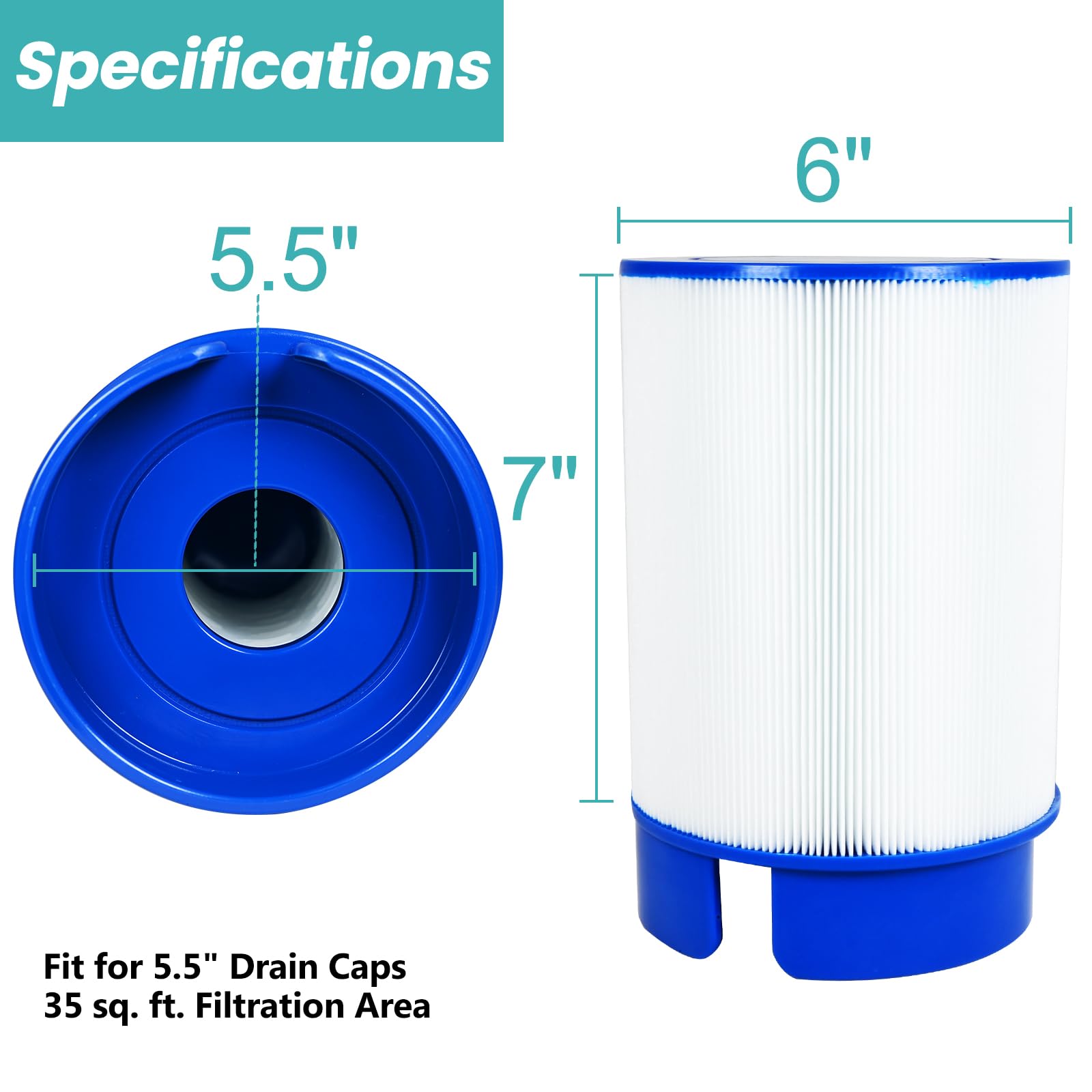FODACEL 5020 filter bottom flange fits 5.5-inch drain caps