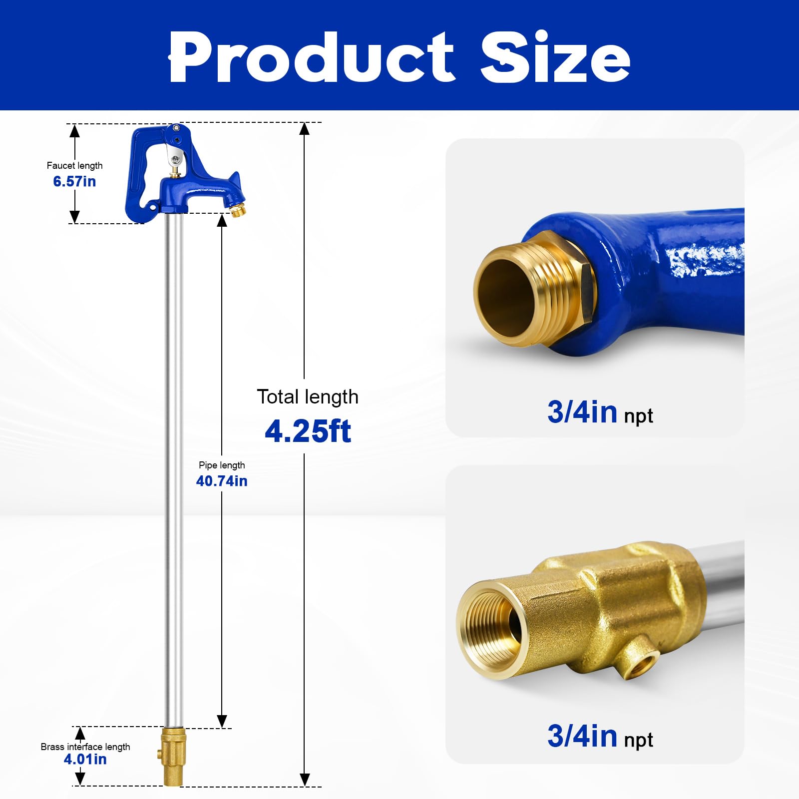 FODACEL frost-proof yard hydrant buried depth 24in enables frost protection for pipes below ground.