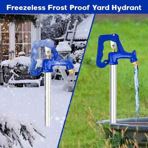 FODACEL yard hydrant 34inch connection supports standard 3/4 inch hoses for easy setup.