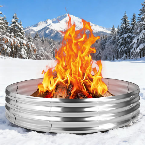 FODAHRWS 60-inch round fire ring assembled for safe backyard fires.