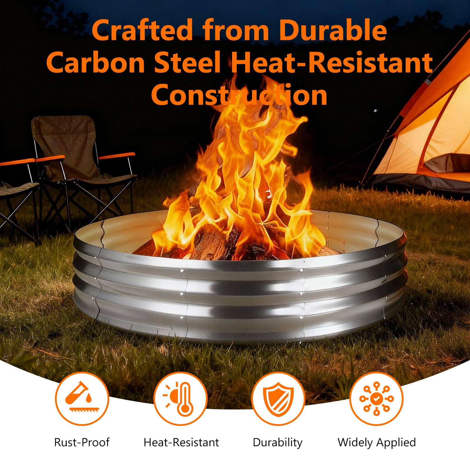 FODAHRWS fire ring in a backyard setup adds warmth and ambiance.