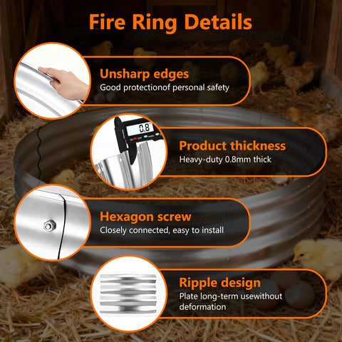 FODAHRWS round fire ring with simple assembly and included hardware.