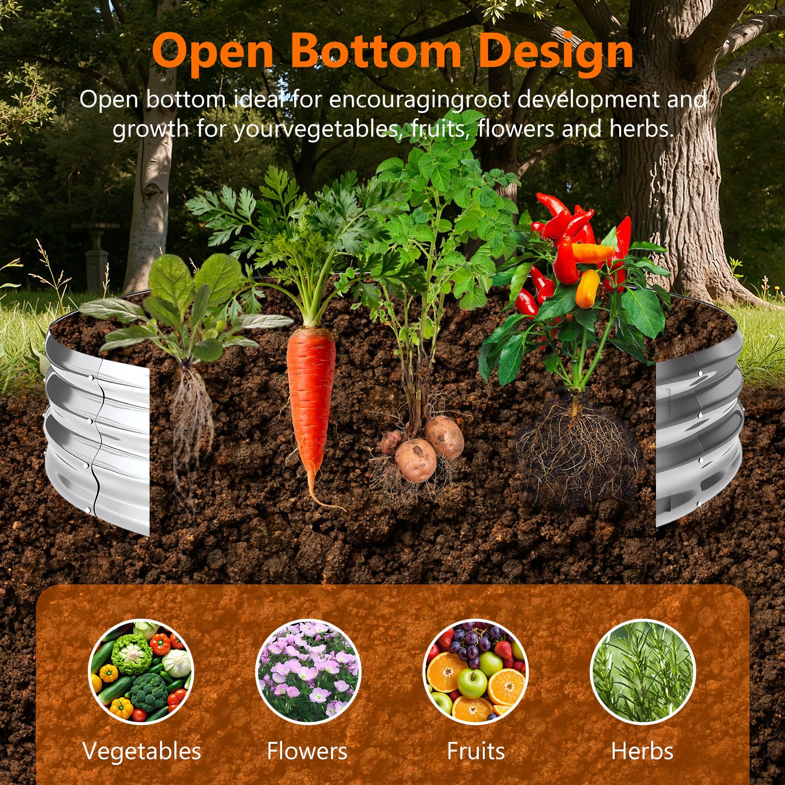 FODAHRWS round fire ring doubles as a raised garden bed option.
