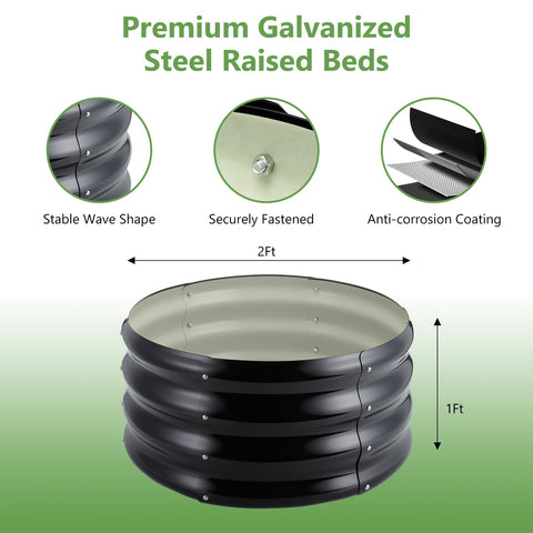 FODAHRWS wave-design galvanized bed provides durable support for outdoor gardening.