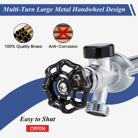 FODAHRWS wall-mount frost-free faucet mounted for durable outdoor use