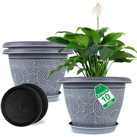 Fodetyff 10-inch planter with circle pattern for stylish indoor displays.