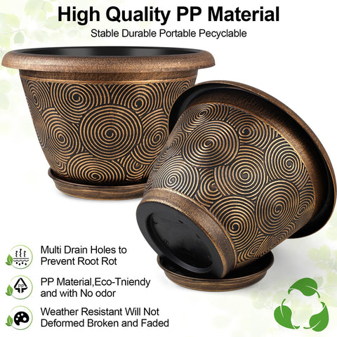 Fodetyff 10-inch planter highlights rolled rim for easy lifting.