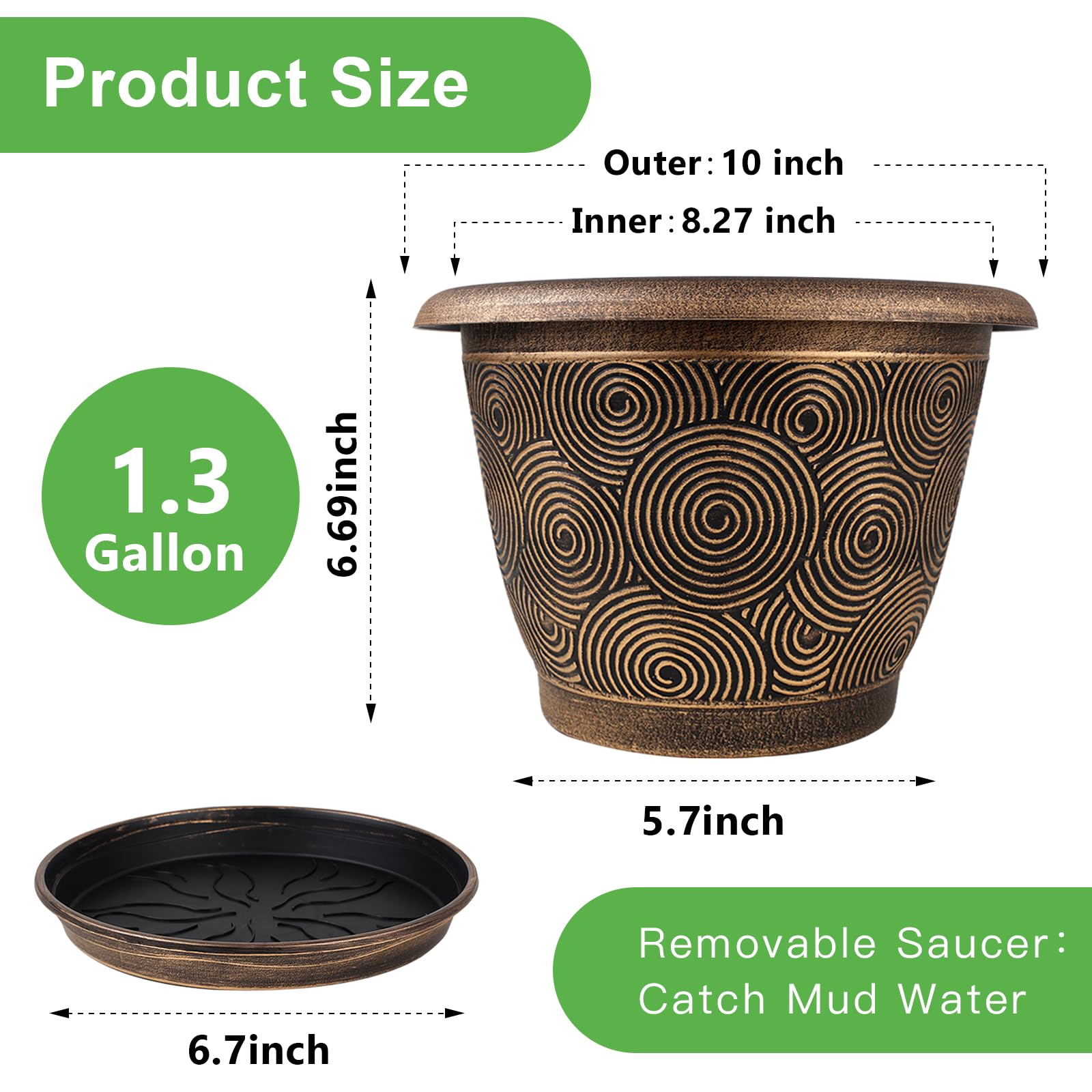 Fodetyff 10-inch planter in white suits indoor-outdoor setups.