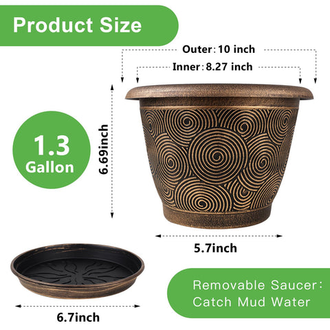 Fodetyff 10-inch planter in white suits indoor-outdoor setups.
