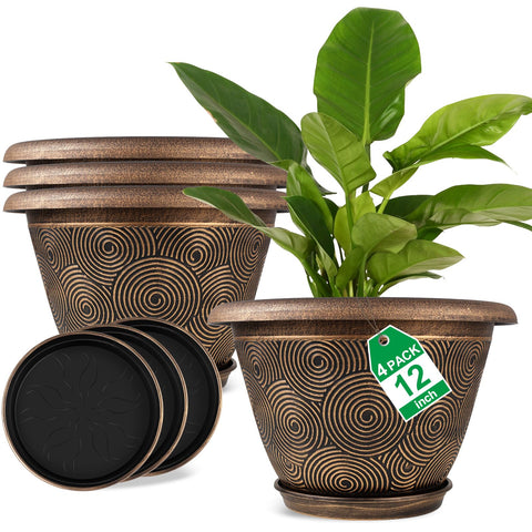 Fodetyff 12 inch circle pattern planter for modern indoor decor.