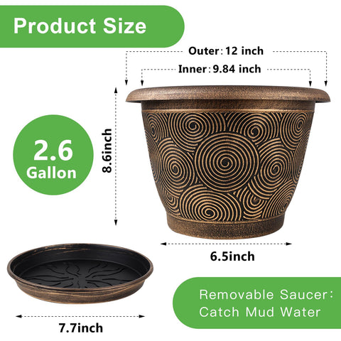 Rolled rim design for easy lifting and relocation.