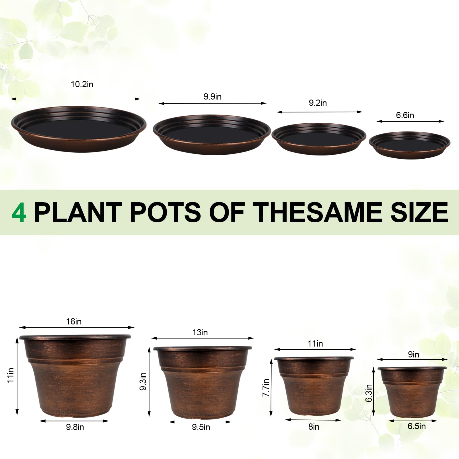 Fodetyff 16-inch large planters suit aloe, pothos, and herbs.