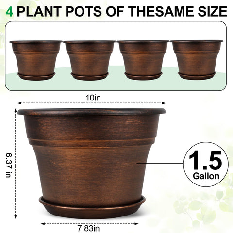 Fodetyff resin planter with rolled rim is easy to lift.