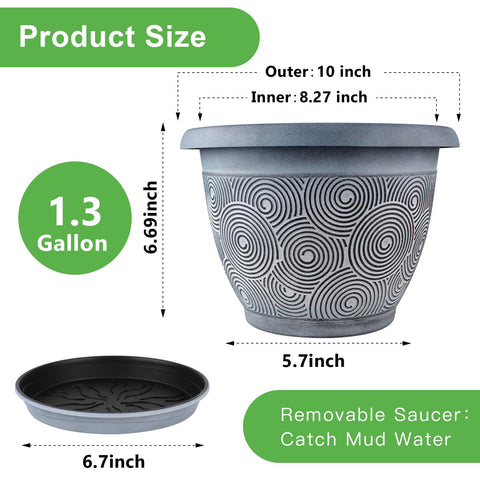 Fodetyff rolled rim planter for easy lifting and movement.