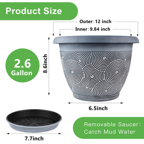 Fodetyff rolled rim planter is easy to lift and move when filled