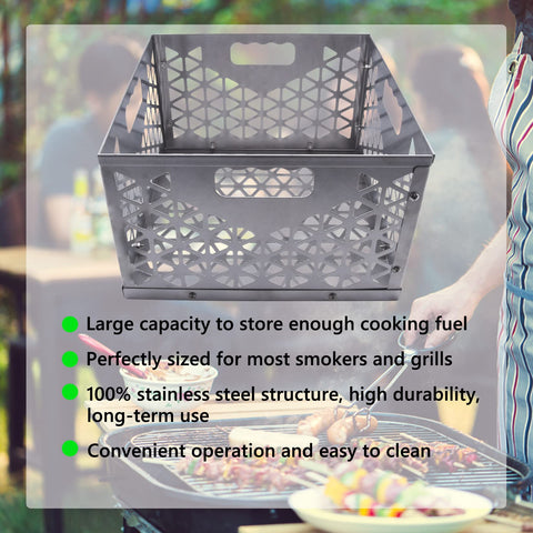Foedo stainless steel basket supports longer smoking sessions with easier refueling.