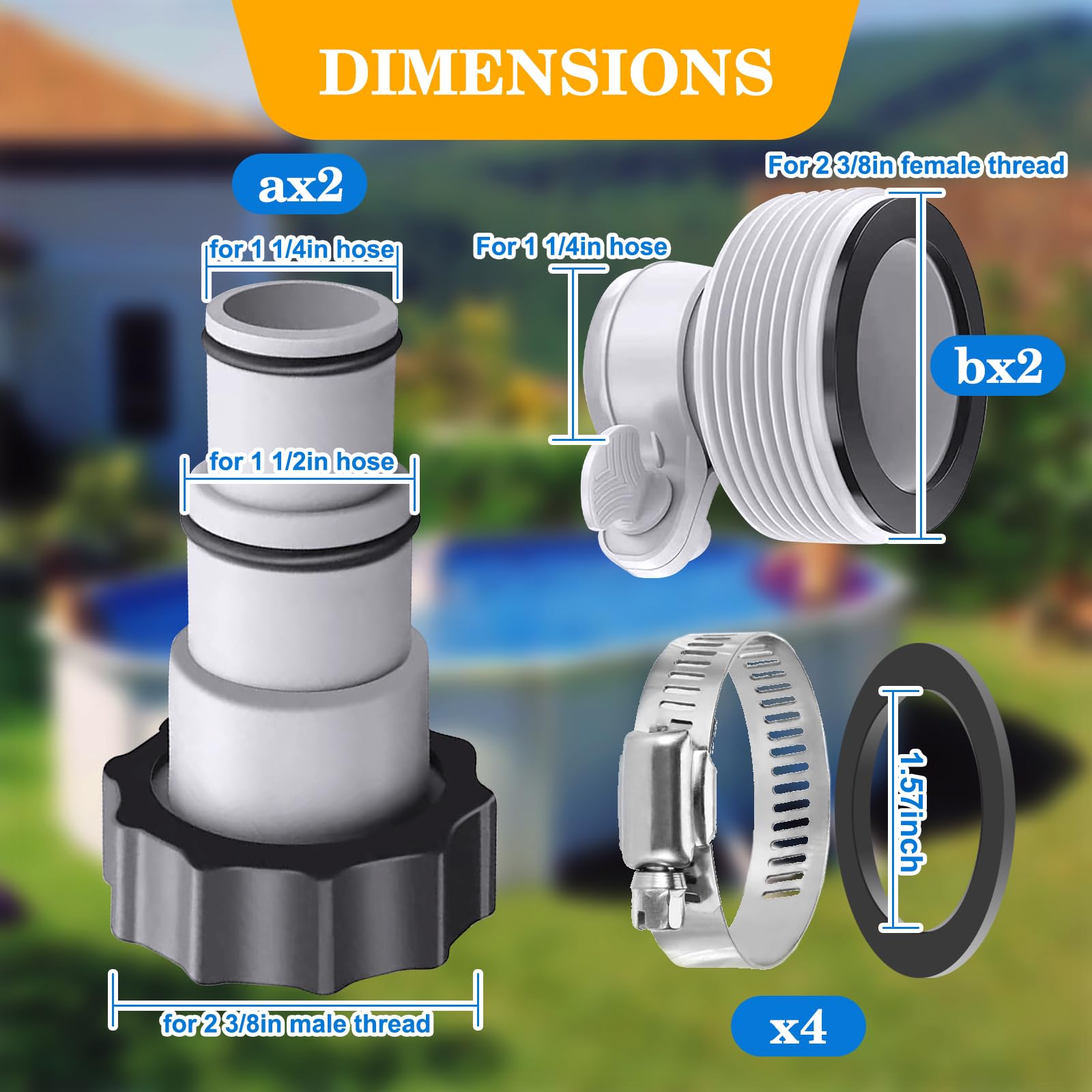 FOFOGANG Type B adapter enables 1.25 to 1.5 inch conversion for secure connections.