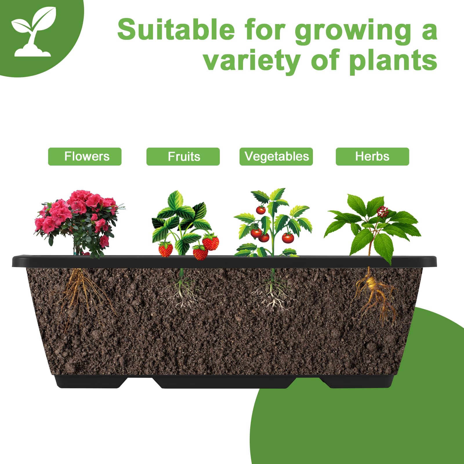 Fogein 5-layer planter stack demonstrating sun exposure in a staggered layout.