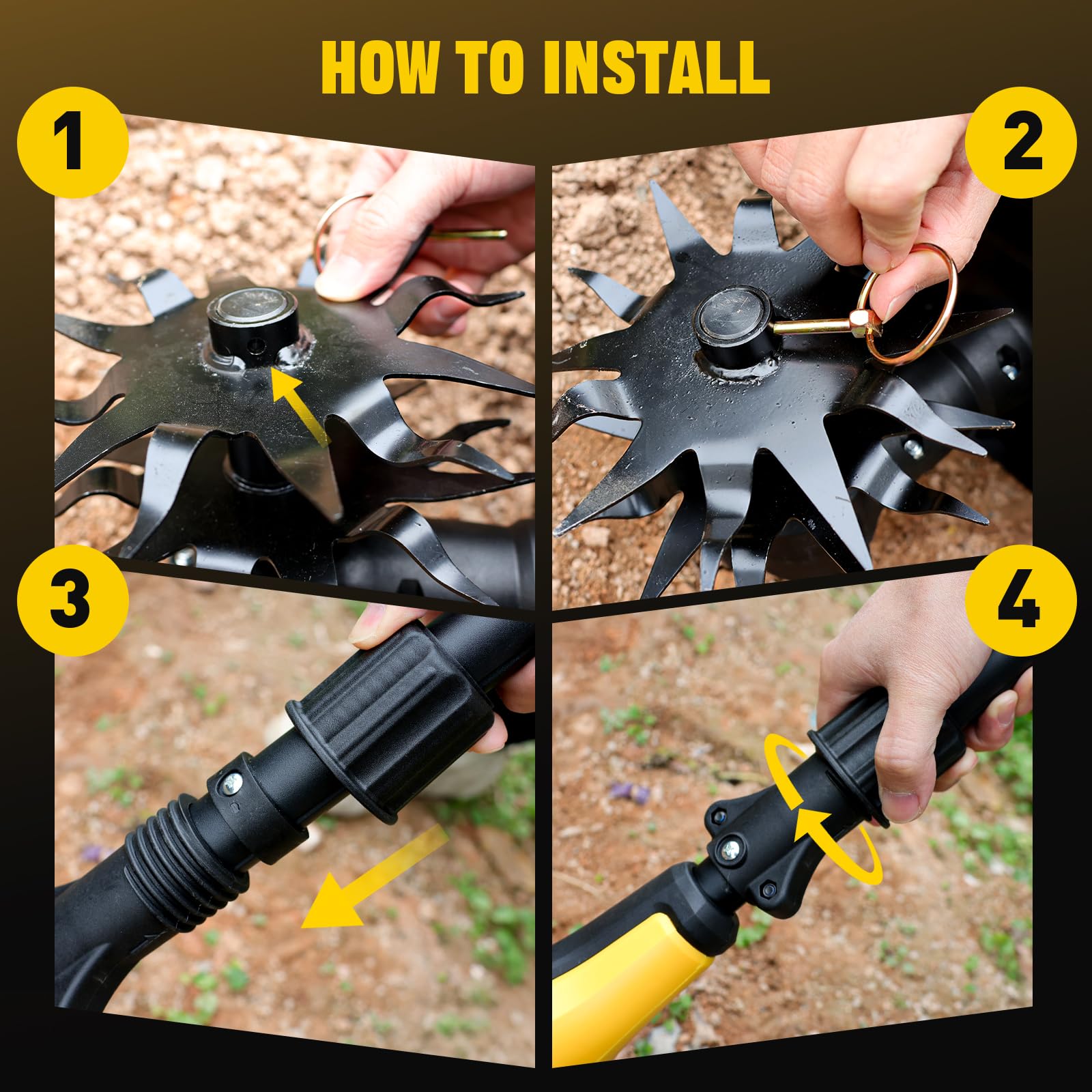 Fogera detachable gear allows easy cleaning after tilling.
