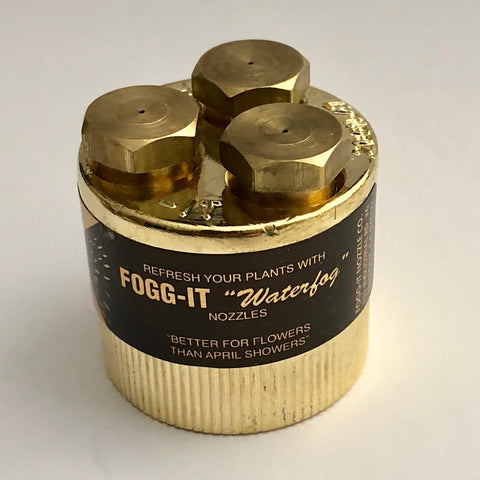Fogg-It Nozzle with three-jet mist provides gentle humidity control for plants
