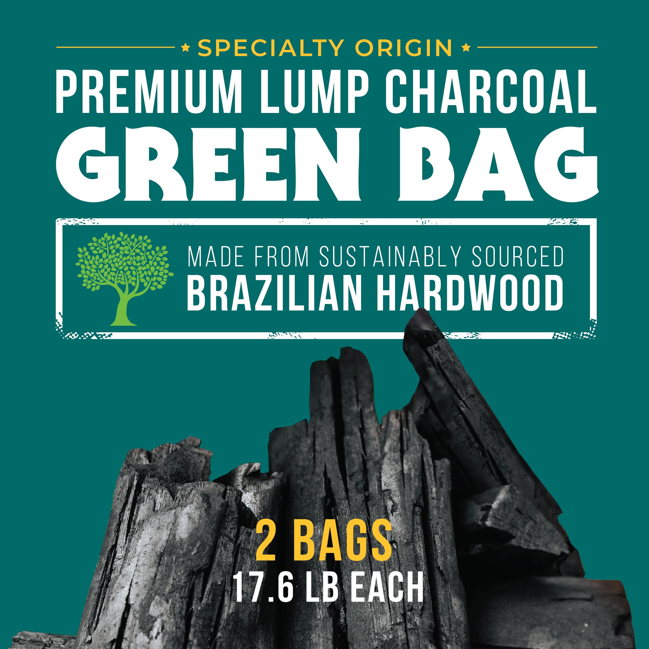 FOGO 17.6 lb bag with large lumps for long, steady burns.