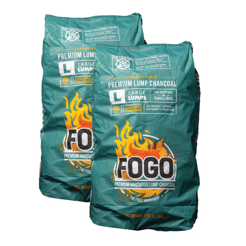 FOGO Brazilian Blend charcoal lumps for premium grilling flavor and even heat.