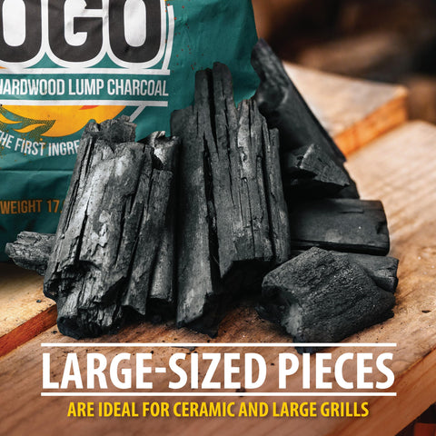 FOGO charcoal lights quickly for fast preheat and searing readiness.