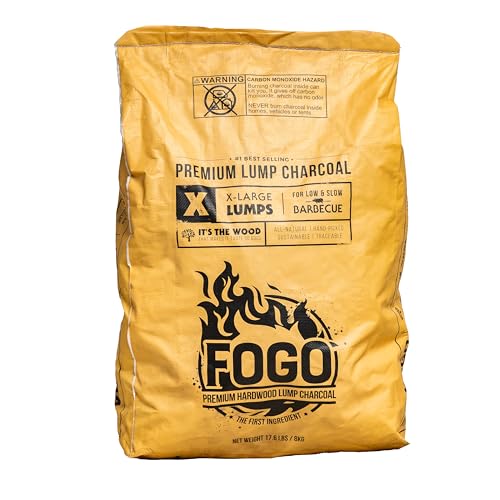 FOGO large hardwood charcoal chunks close-up for even heat and rich smoke.