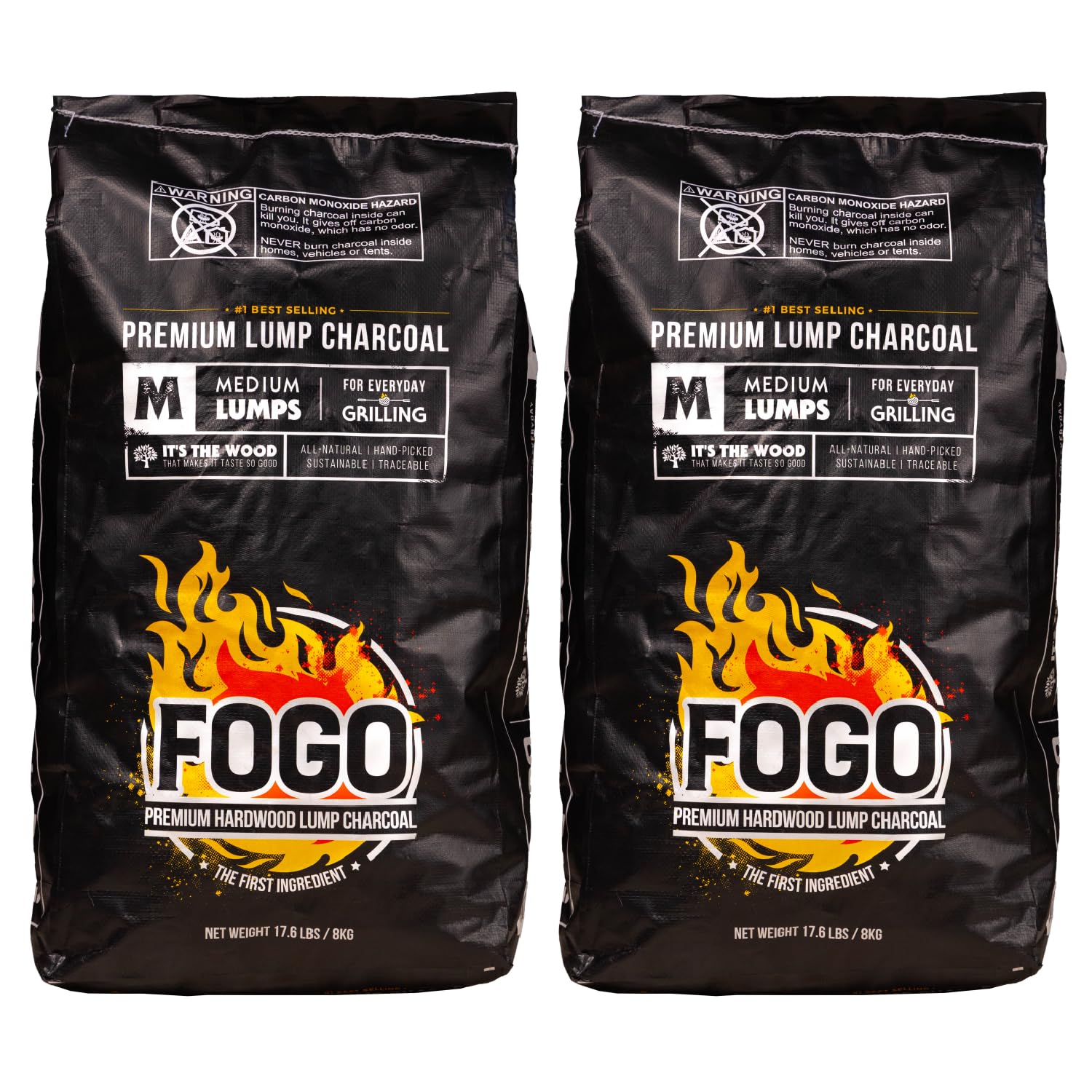 FOGO Premium lump charcoal for quick lighting and robust heat on grills.