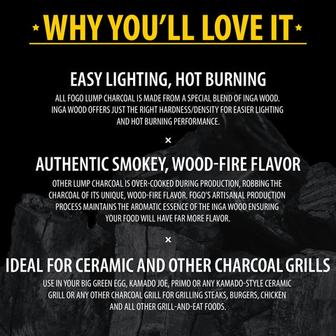 FOGO restaurant-quality charcoal for backyard gatherings and weeknight cooking.