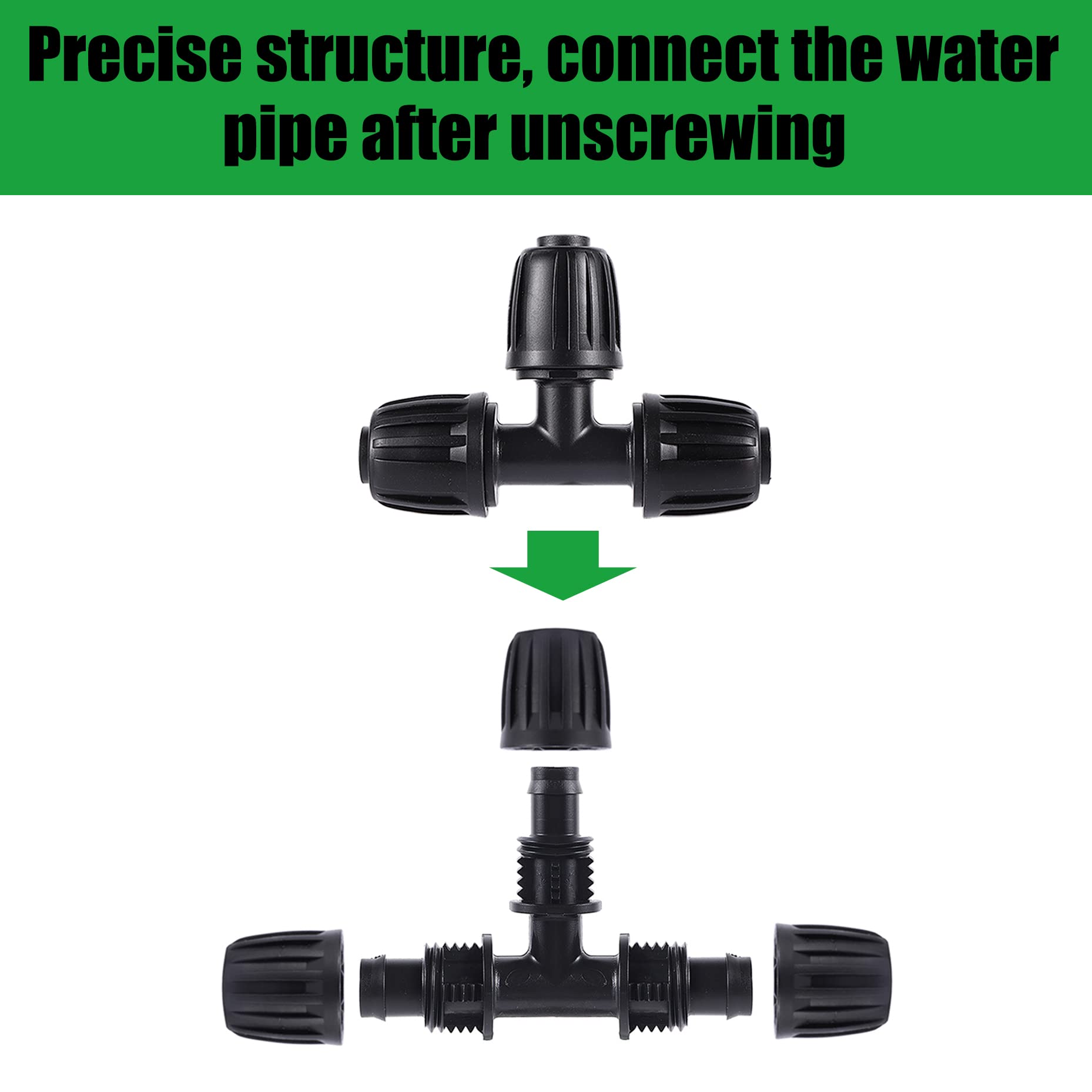 FOGWOWO 10-pack irrigation fittings in durable hard plastic kit