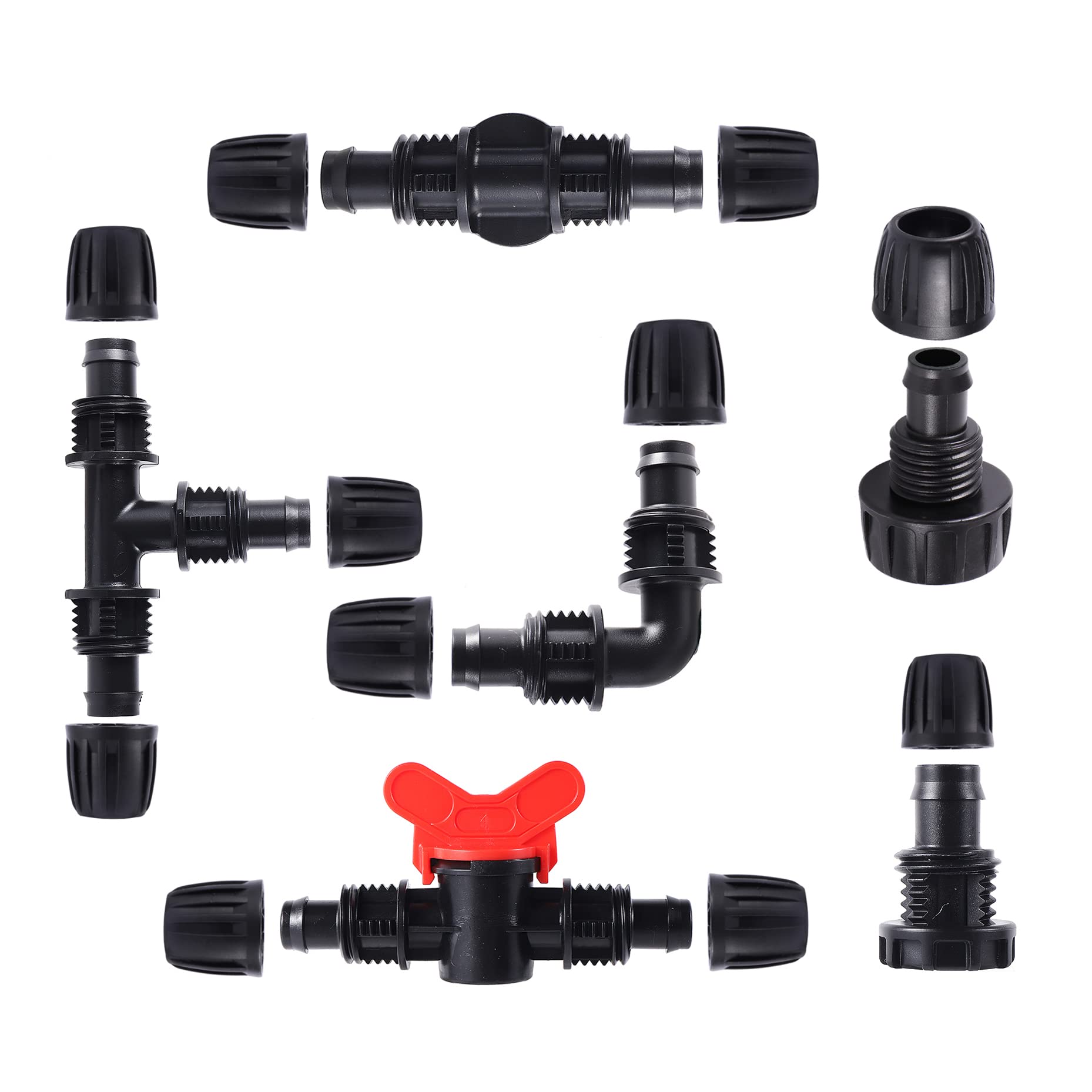 FOGWOWO switch valves provide adjustable flow control for irrigation setups.