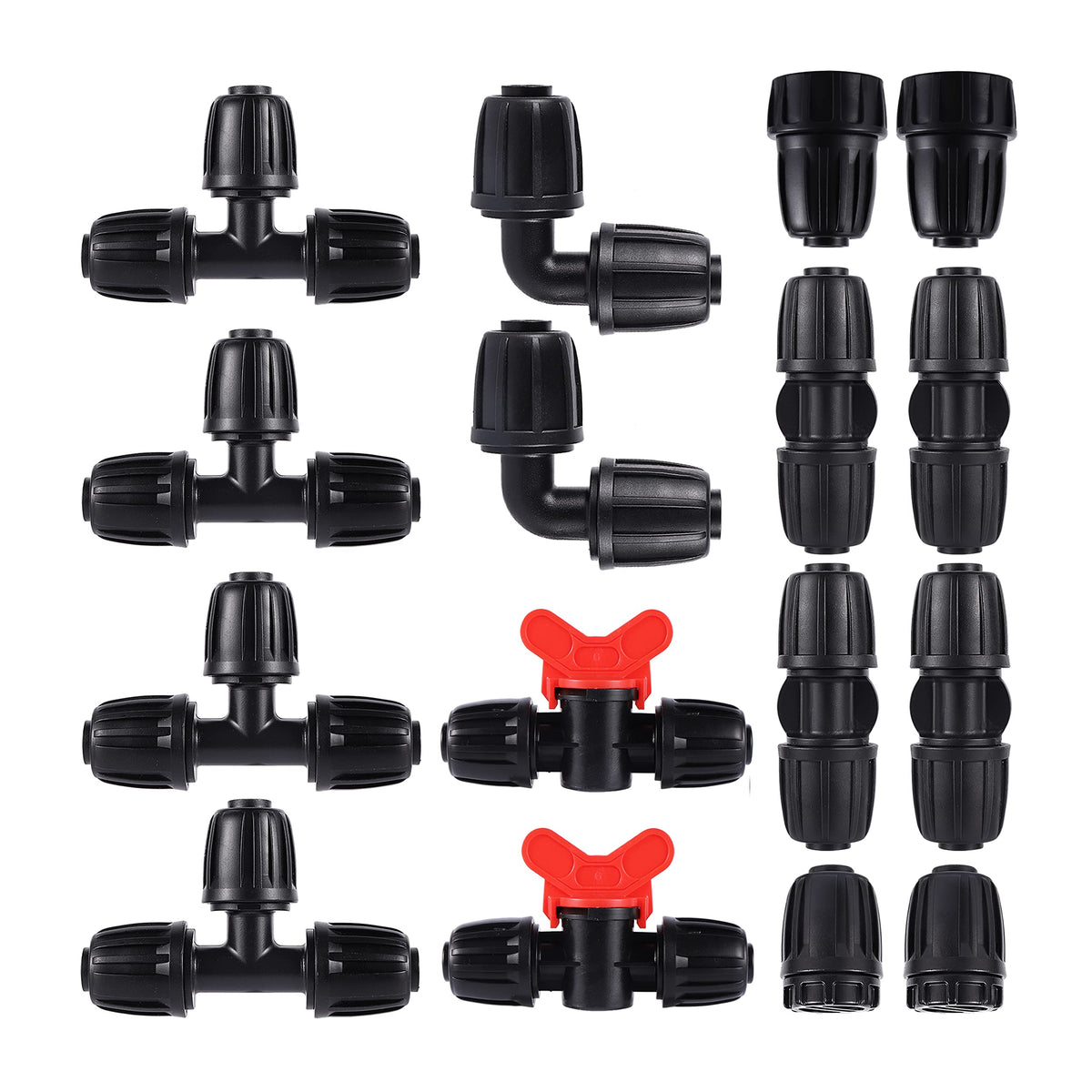 FOGWOWO tee fittings enable easy branch connections for 1/2 inch tubing.