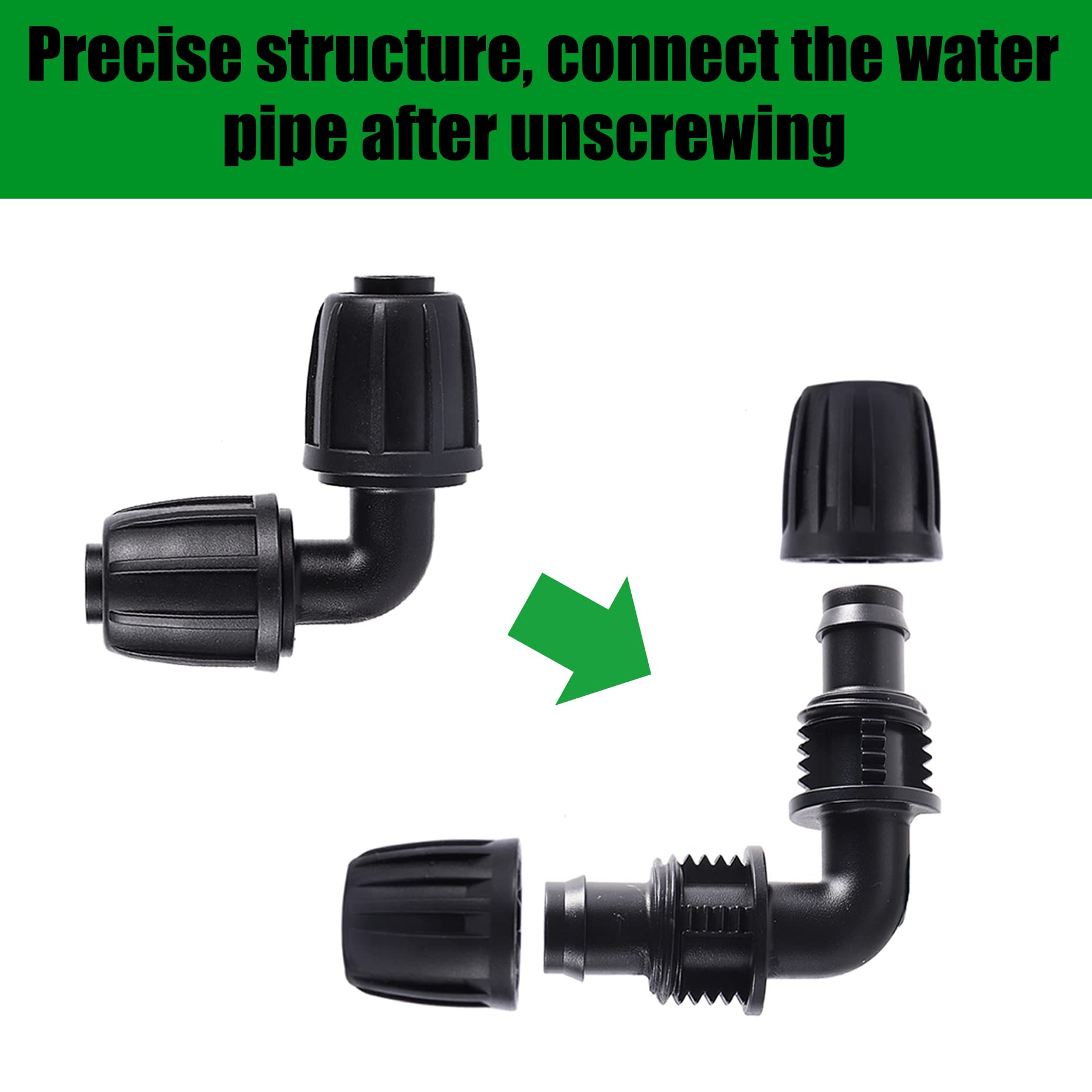 FOGWOWO barbed connection quick-lock showcases leak-free performance for reliable watering.