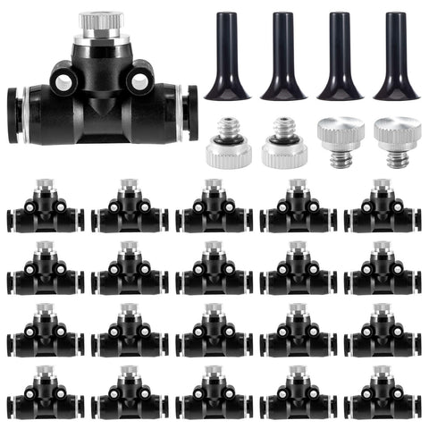 FOGWOWO brass misting nozzles kit with 20 nozzles for even outdoor cooling.