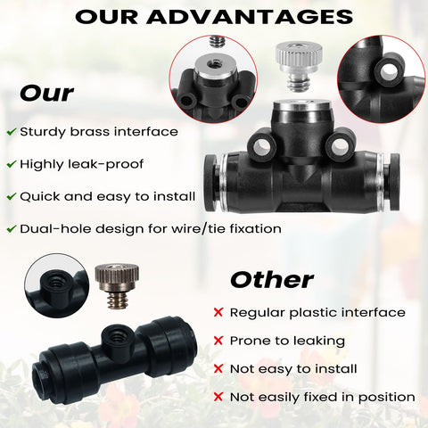 FOGWOWO brass plugs for durable, high-pressure misting lines.