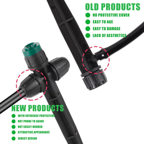 FOGWOWO 6.5-inch stake emitter extends watering reach across beds.