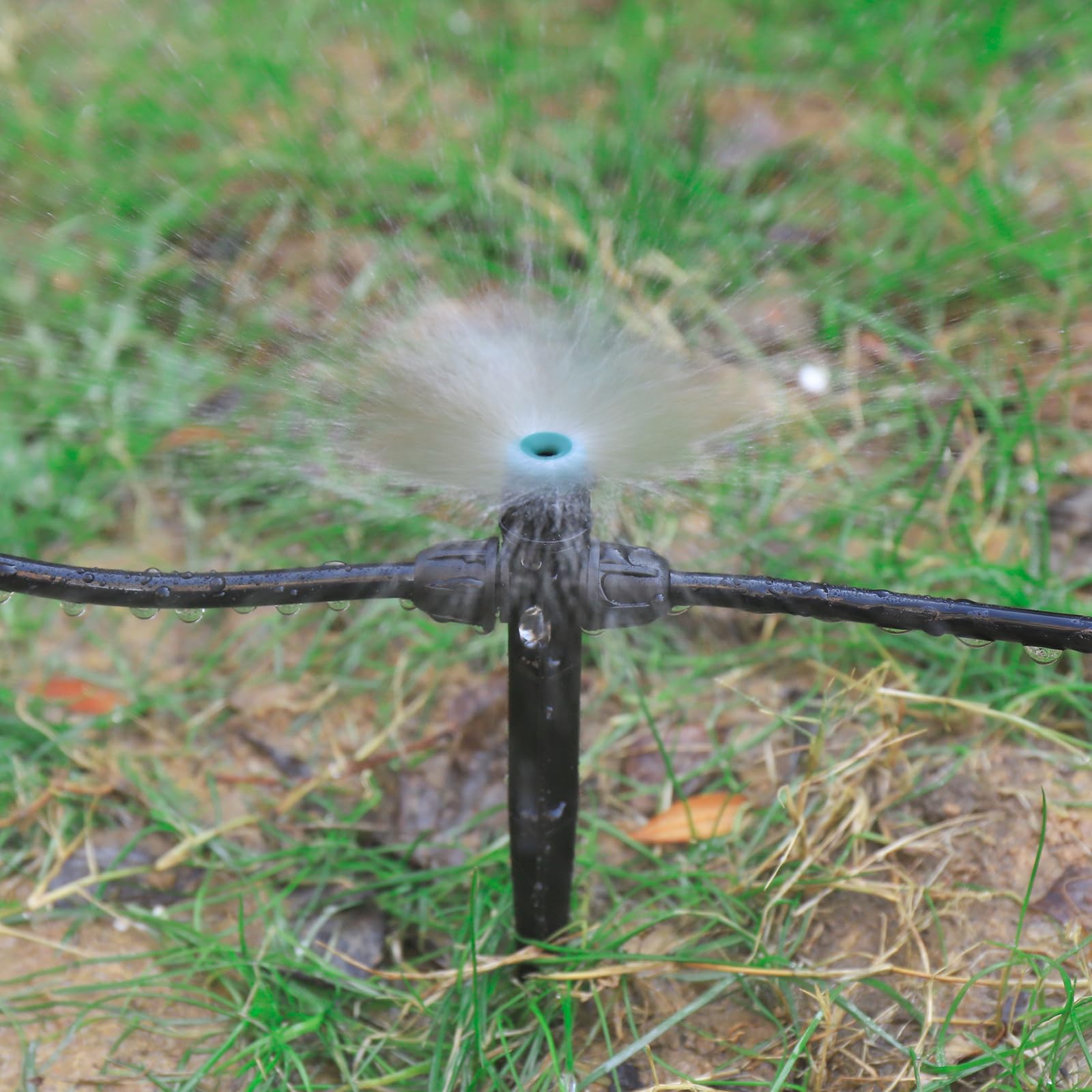 FOGWOWO garden irrigation setup for efficient watering around beds and pots.